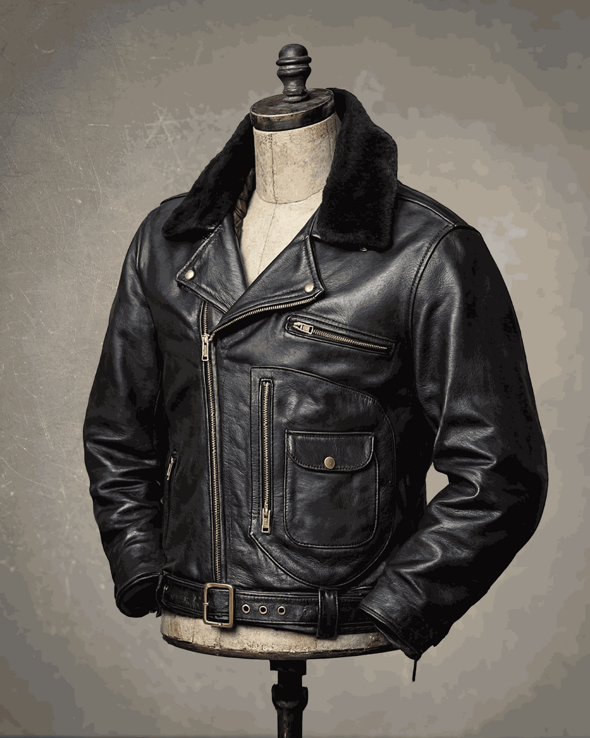 BLOUSON CUIR HOMME MOTOR WHEELS CLOTHING
