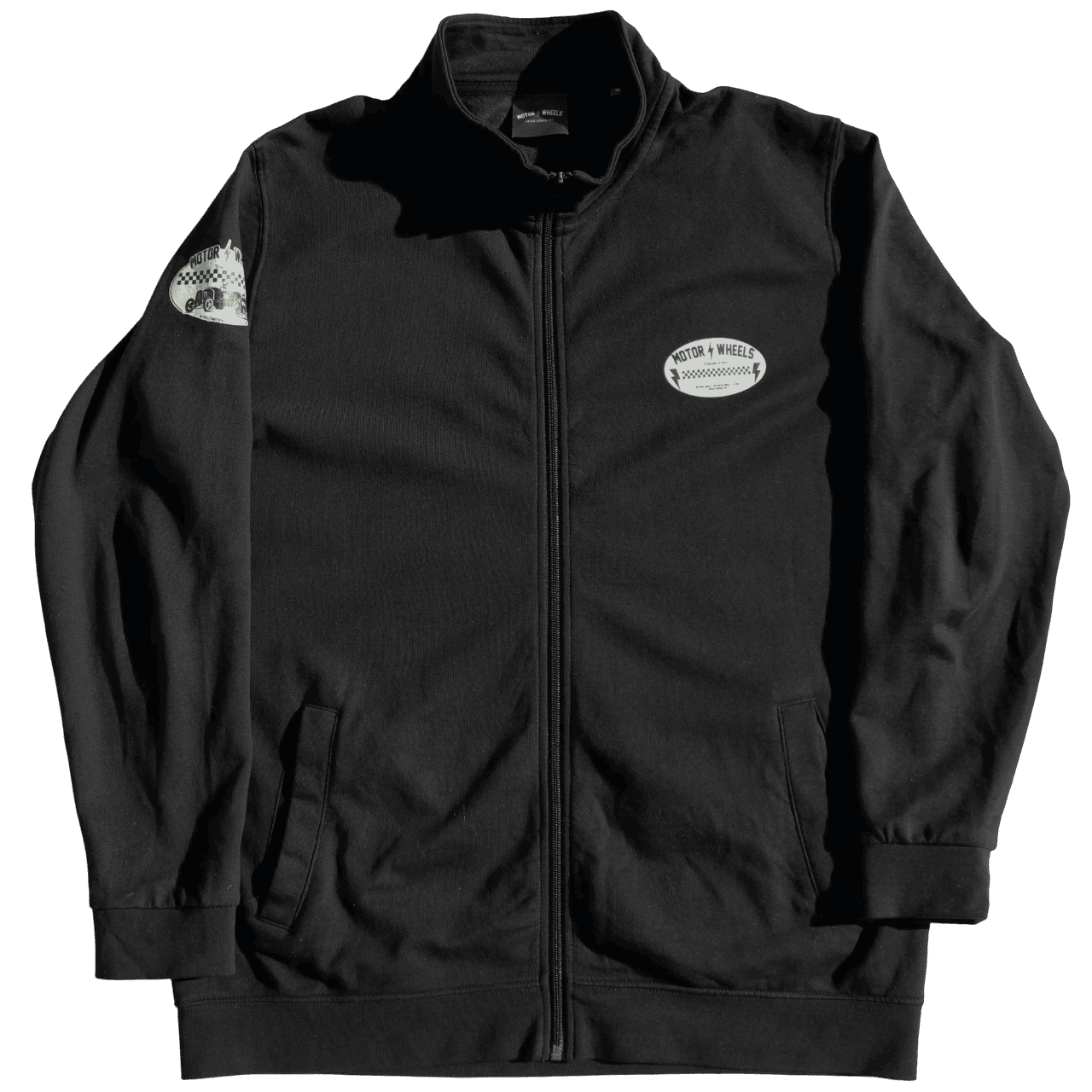 Veste zippée biker "ROYAL RACER" en molleton bio, dessins imprimés, Motor Wheels Clothing