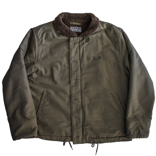 veste us navy n1 deck jacket kaki vintage années 40 doublure chaude