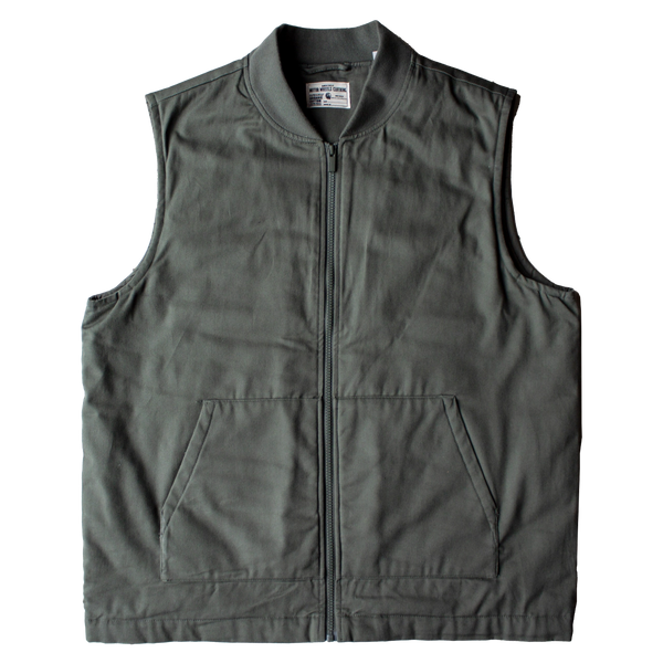 gilet workwear canvas vintage années 60 vert foncé coupe droite – 1960 canvas work vest