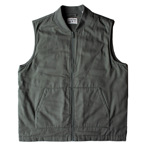 gilet workwear canvas vintage années 60 vert foncé coupe droite – 1960 canvas work vest