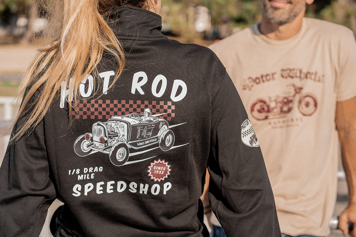 Veste zippée hotrodder "Hot Rod Speedshop" en molleton bio, dessins imprimés, Motor Wheels Clothing