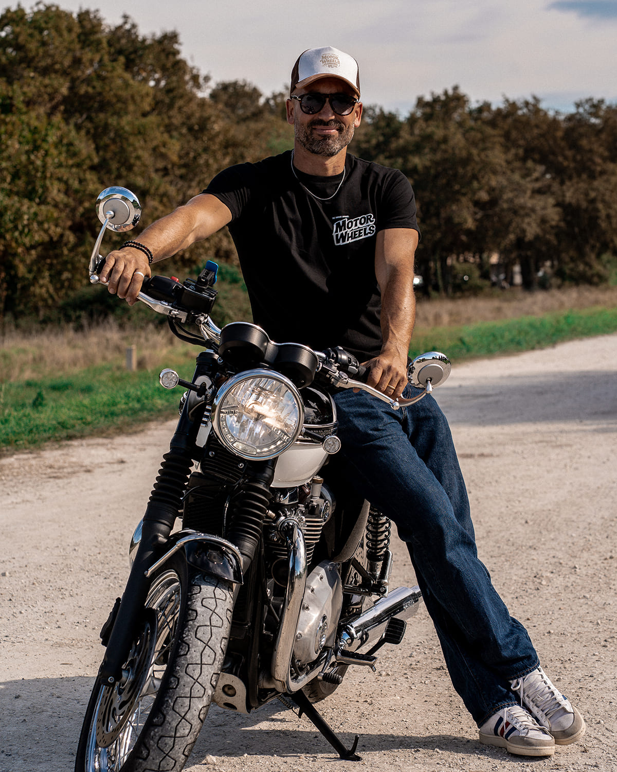 T-shirt noir "BOZOSOKU" inspiré biker japonais, coton bio, Motor Wheels Clothing