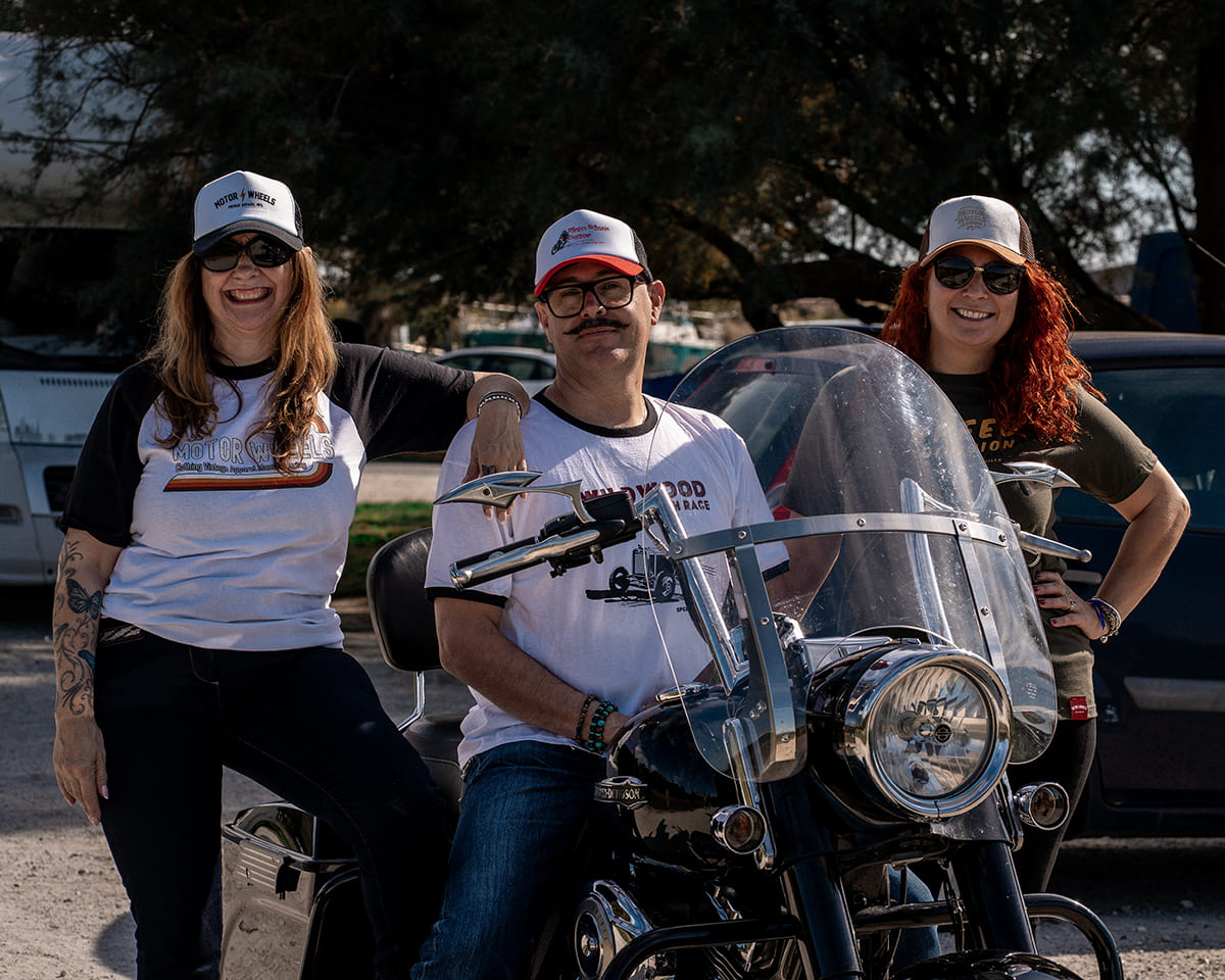 T-shirt ringer "WILDWOOD", blanc et bleu, inspiré des beach races, style vintage, Motor Wheels Clothing