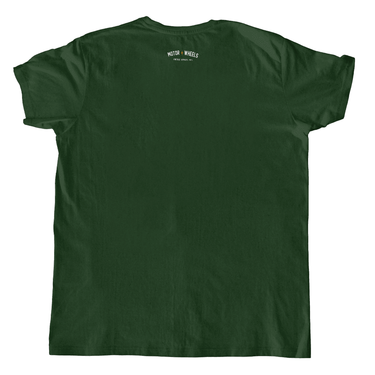 T-shirt vert "SAME F⚡CK'N THRILL" Motor Wheels avec lettrage blanc et éclair orange au centre