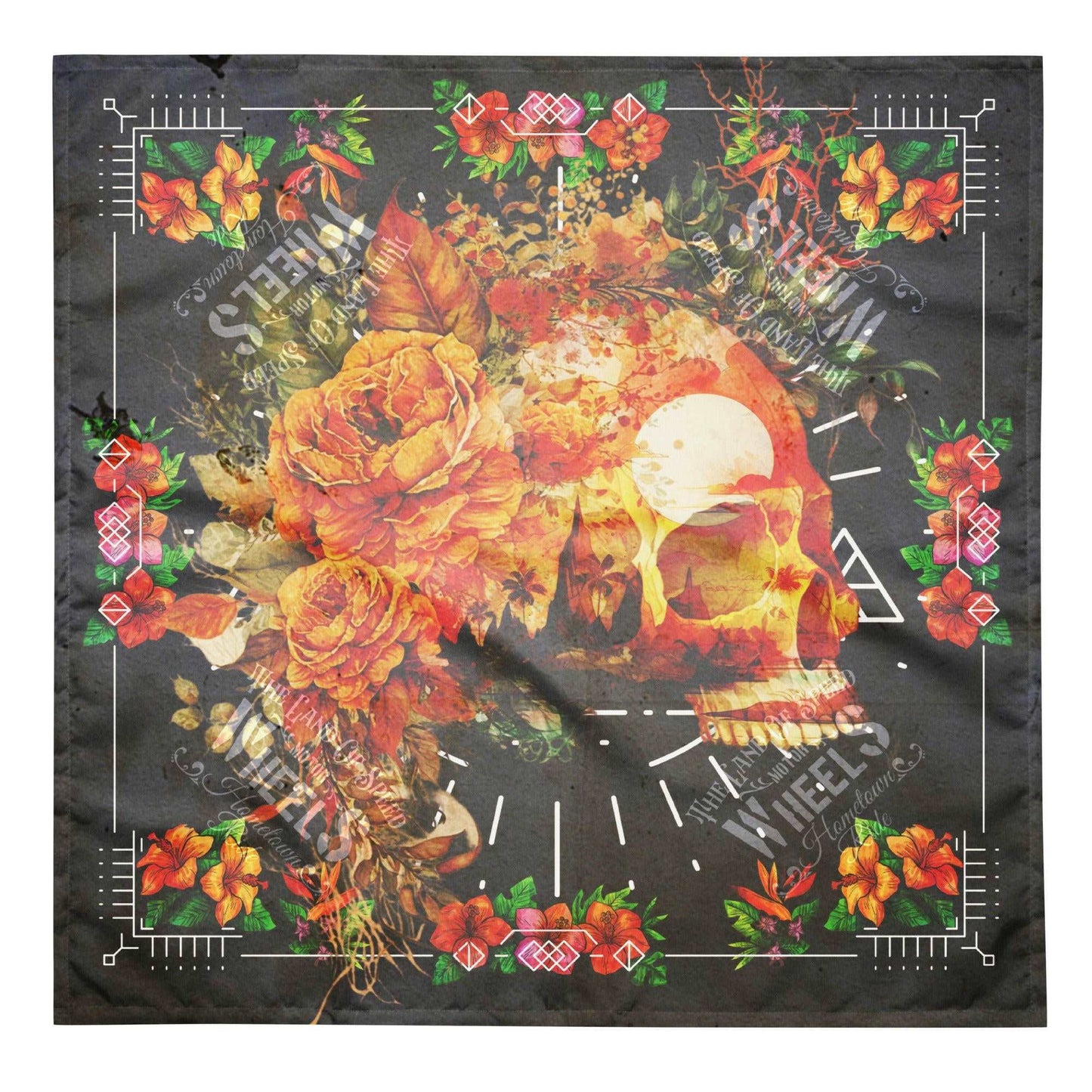 foulard imprimé - Sunset skull