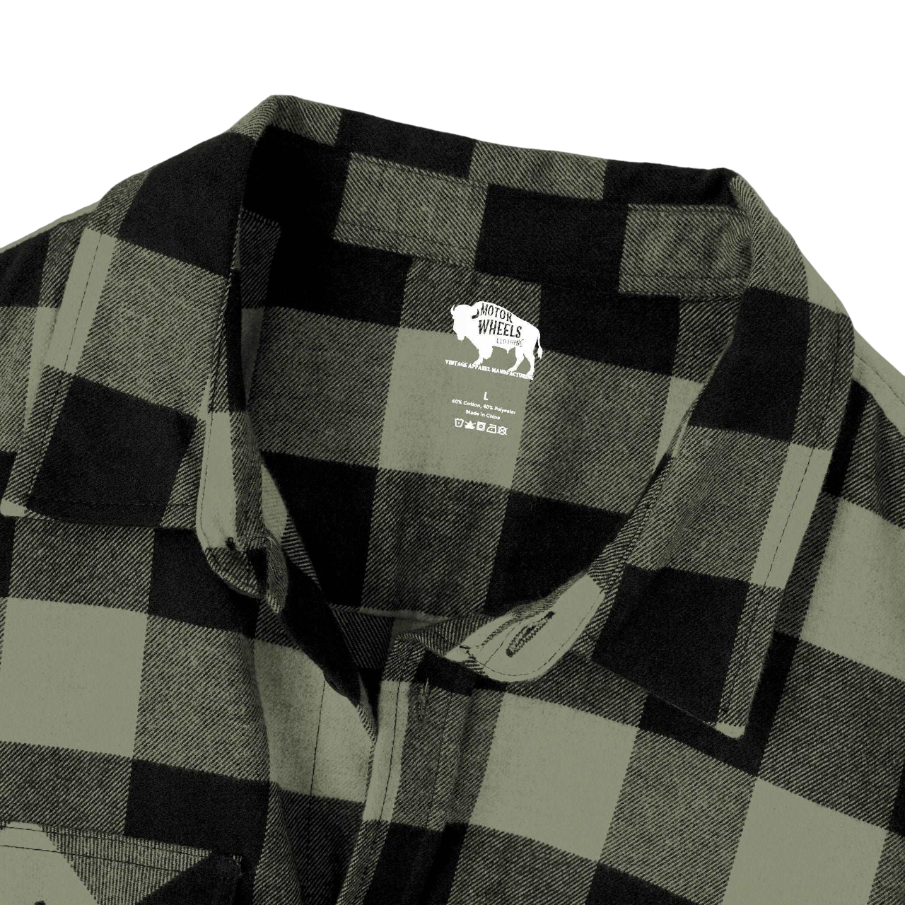 Chemise flanelle "West Roads" Motor Wheels, style carreaux vintage et look road trip