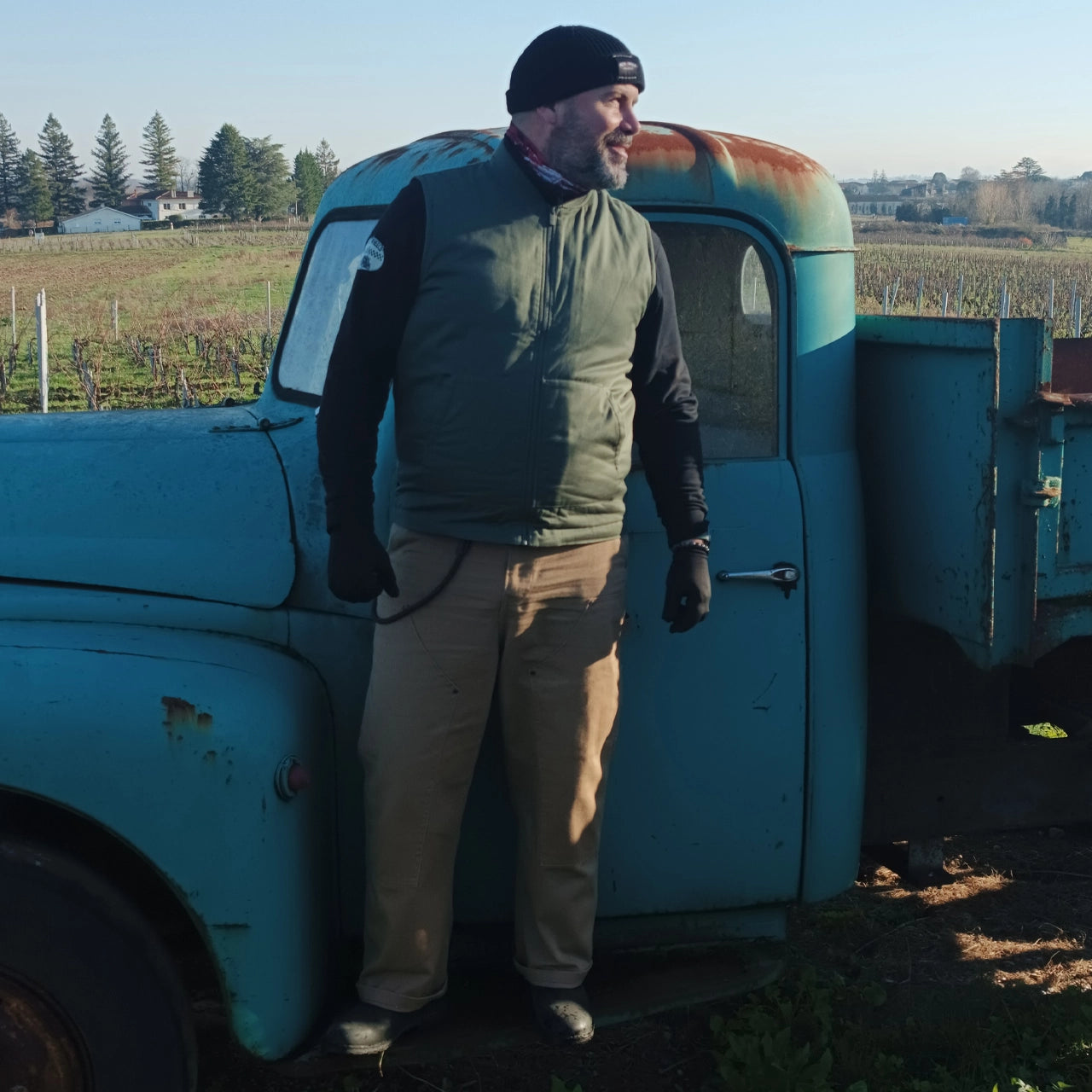 gilet workwear canvas vintage années 60 vert foncé coupe droite – 1960 canvas work vest