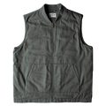 gilet workwear canvas vintage années 60 vert foncé coupe droite – 1960 canvas work vest