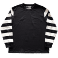 Jersey vintage noir à manches longues rayées blanches et noires Motor Wheels, coton épais 280g