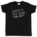 T-shirt noir "Kaidō" Motor Wheels avec lettrage gris "Lords of the Road", crânes et caractères japonais