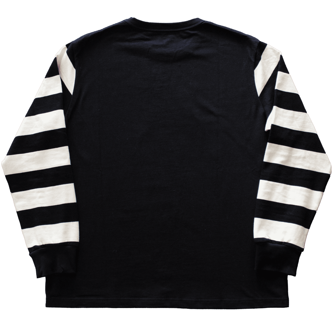 Jersey vintage noir à manches longues rayées blanches et noires Motor Wheels, coton épais 280g