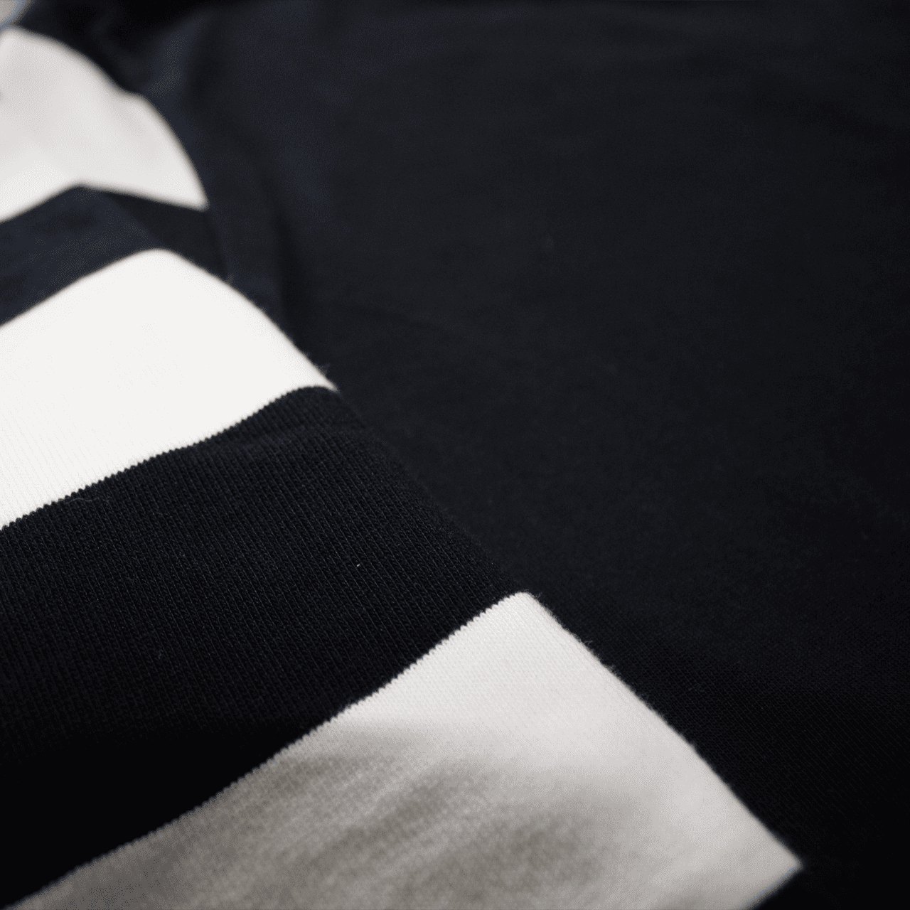 Jersey vintage noir à manches longues rayées blanches et noires Motor Wheels, coton épais 280g