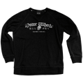 Sweatshirt noir "Sacred Power" Motor Wheels avec logo gothique, crâne et kanjis japonais