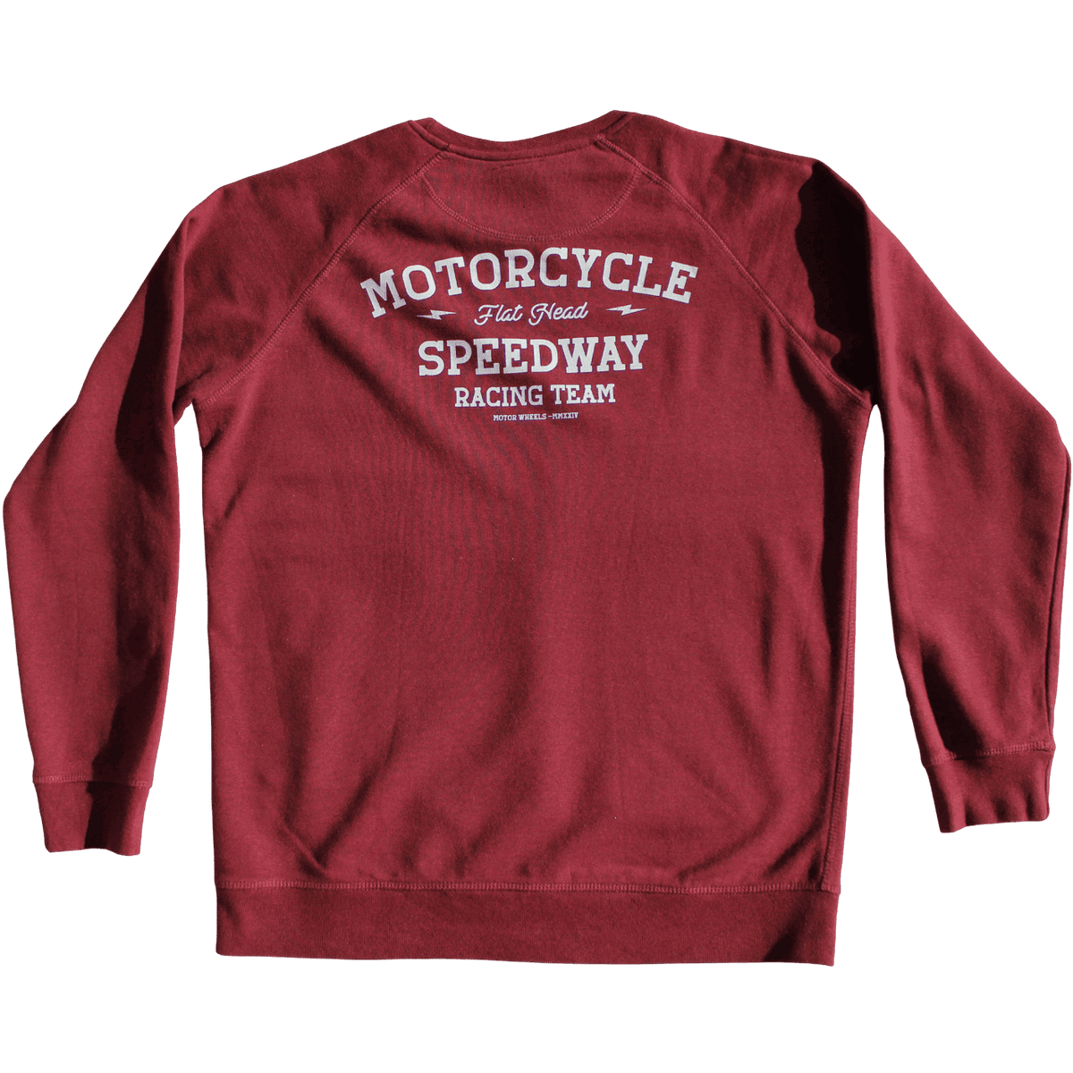 Sweatshirt "Speedway" gris chiné, molleton gratté, inspiré des courses vintage, Motor Wheels Clothing