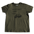 T-shirt "Accelerate", kaki, design inspiré des devises militaires US, Motor Wheels Clothing