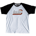 T-shirt baseball "KUSTOM PUNTA" blanc et noir, coton bio, style garage vintage, Motor Wheels Clothing