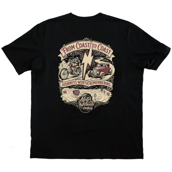 T-Shirt "Coast to Coast" - Style Biker & Hot Rod MOTOR WHEELS CLOTHING