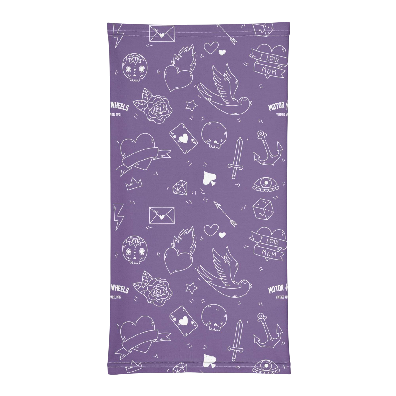 tour de cou imprimé - Kustom tattoo purple