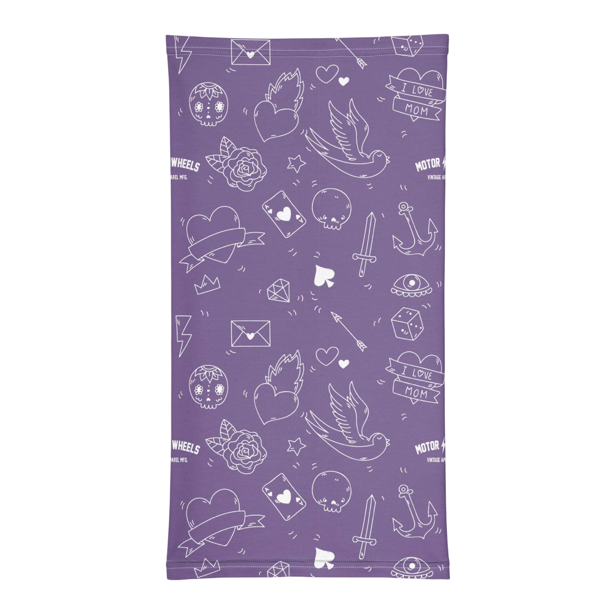 tour de cou imprimé - Kustom tattoo purple