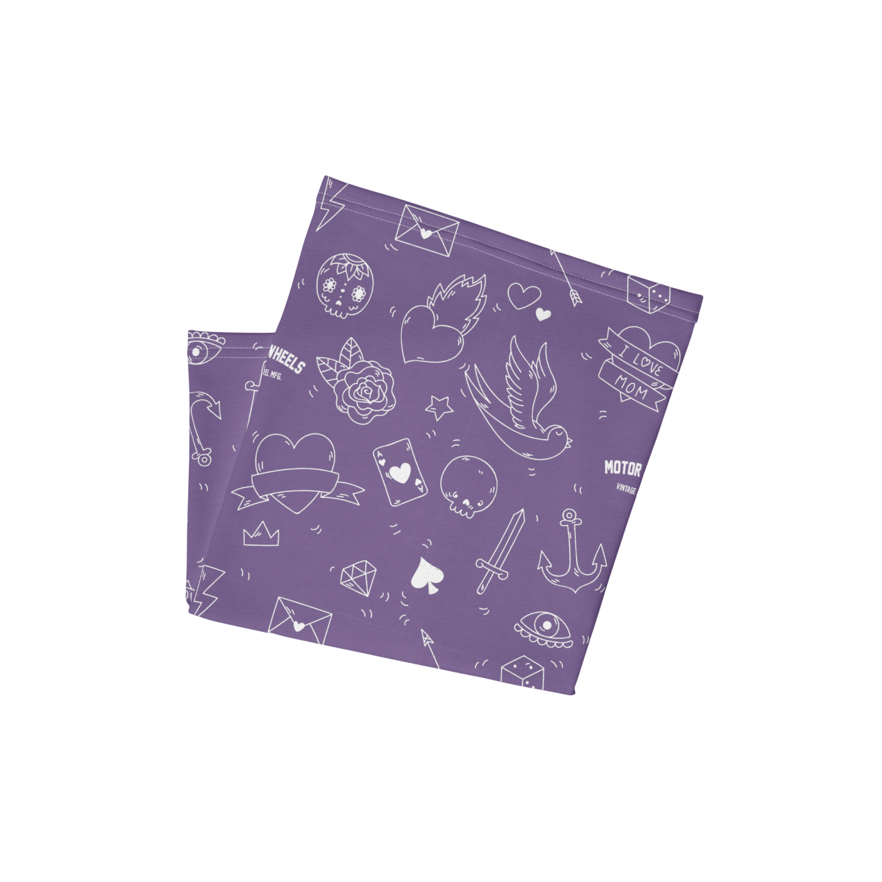 tour de cou imprimé - Kustom tattoo purple