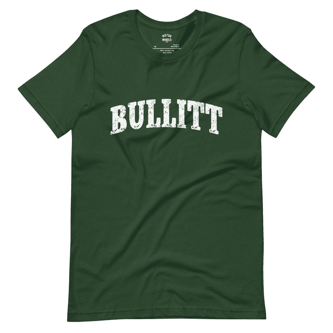 T-shirt "Bullitt" vert chiné, esprit racing vintage inspiré du film culte, Motor Wheels Clothing