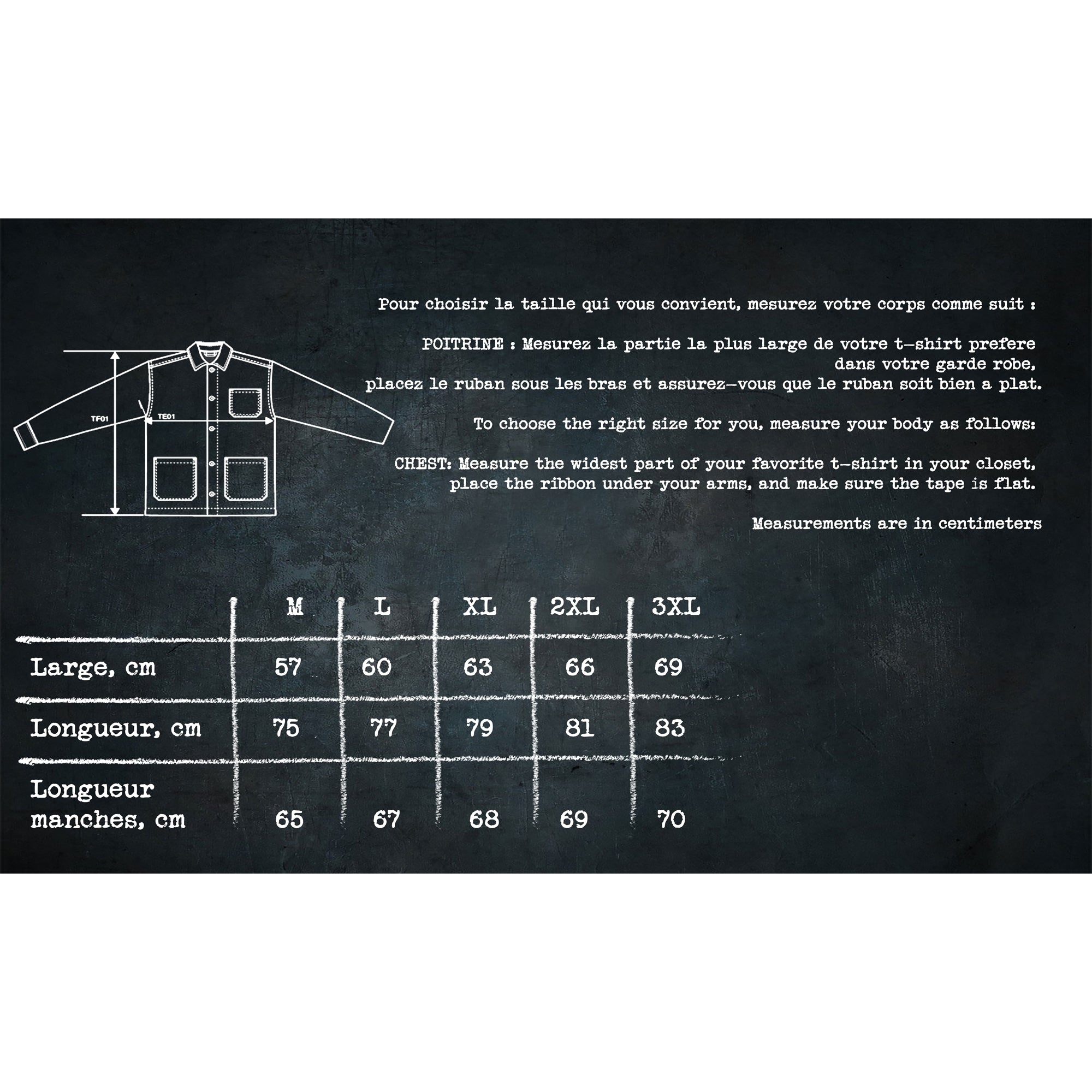 Veste de travail française "La Corvée 40" bleu marine en coton biologique, coupe standard, trois poches plaquées et boutons effet corne.