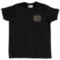T-shirt noir "Signature" Motor Wheels avec logo vintage sur la poitrine et grand logo au dos