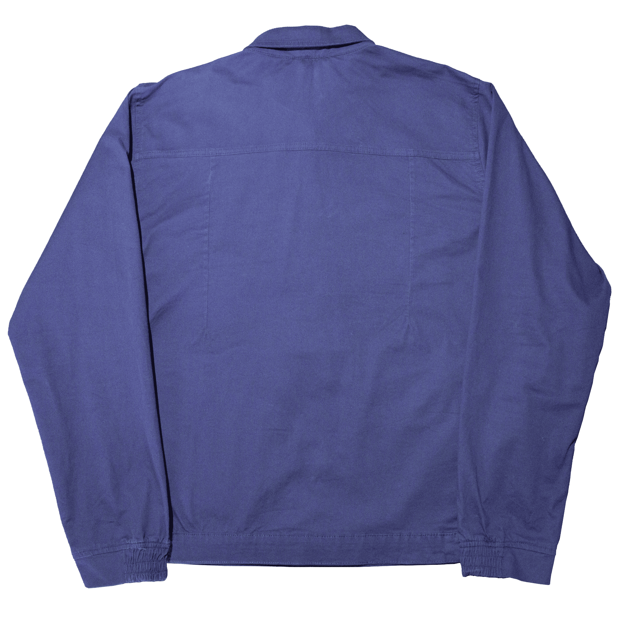 Veste de travail bleue "Dusty Ramblin’" Motor Wheels avec patch brodé, boutons-pression et style workwear vintage